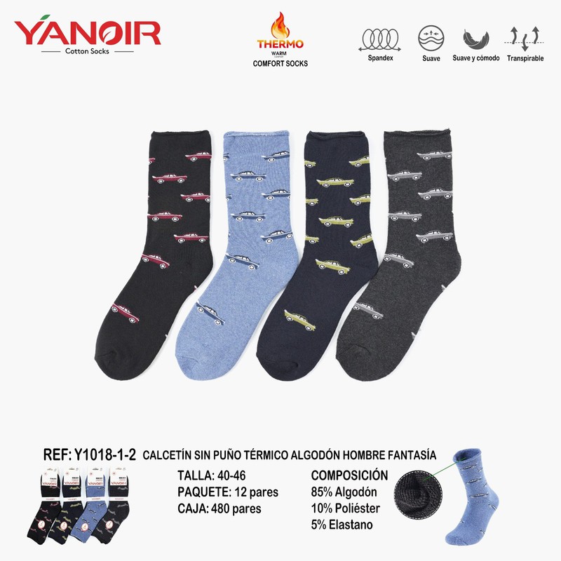 CALCETIN YANOIR RIZO 1018 CRO SIN puño  PACK-12