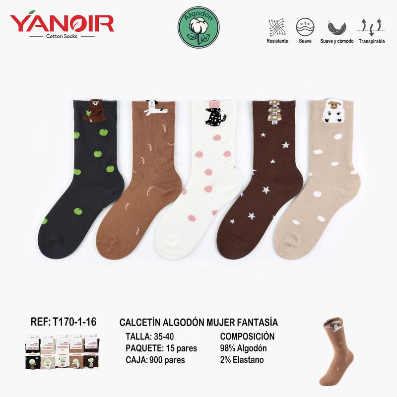 T170 CALCETIN YANOIR 35-40 PACK-15
