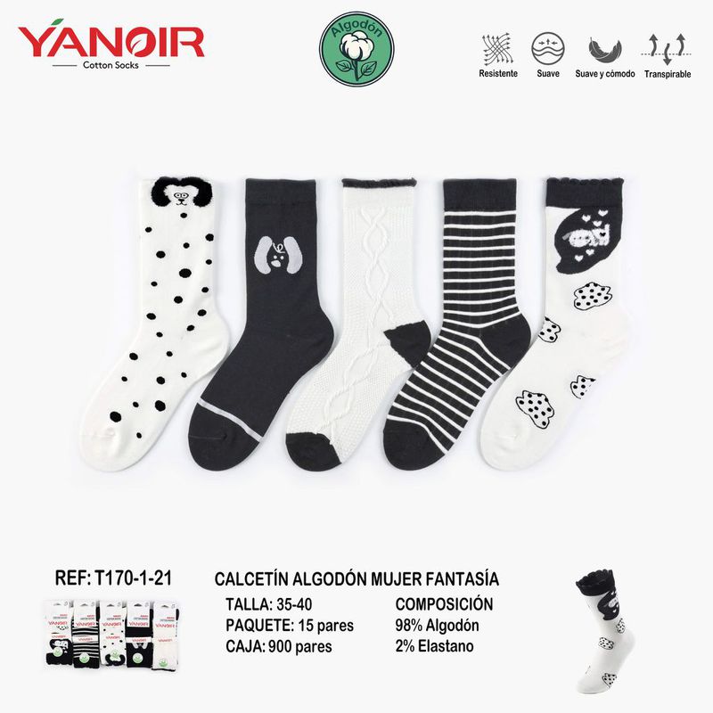 T170 CALCETIN YANOIR 35-40 PACK-15