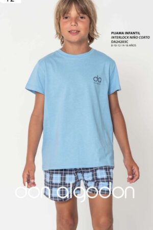 DA24203C PIJAMA NIÑO CORTO DON ALGODÓN