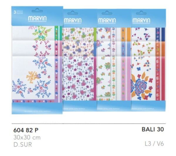 BALI30 PAÑUELO GUASH PACK 3 TAMAÑO 30X30