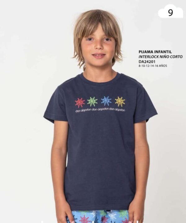 DA24201 PIJAMA NIÑO CORTO DON ALGODÓN