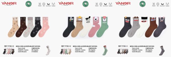 T1702 CALCETIN MEDIA CAÑA 35-40 YANOIR PACK-15