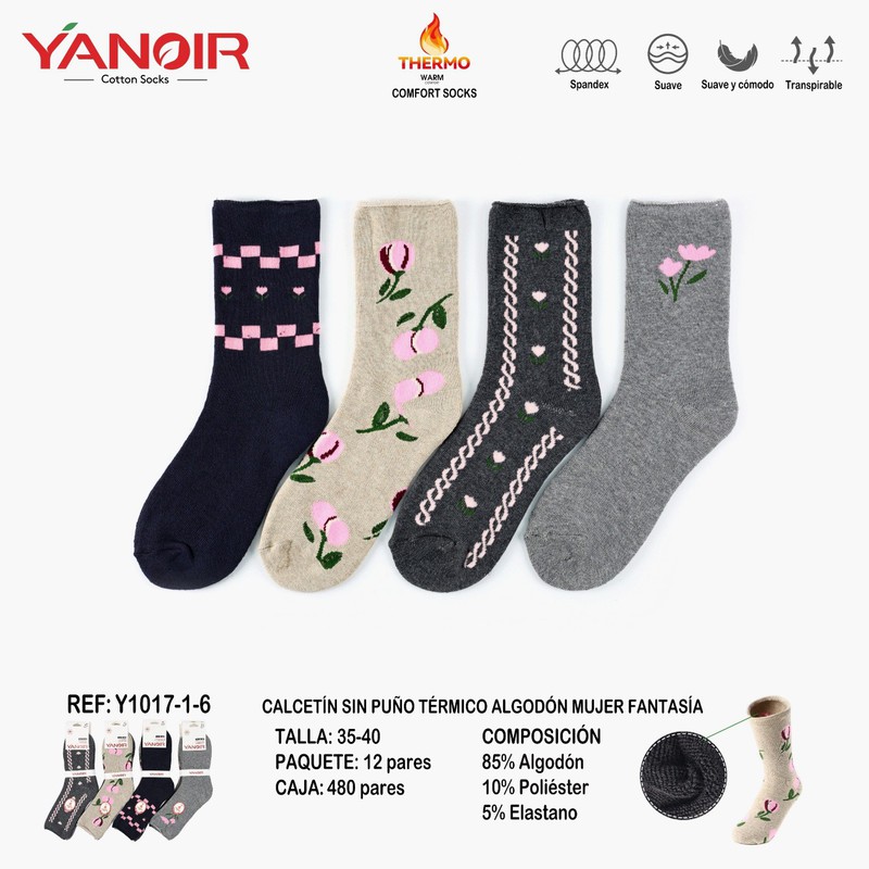 CALCETIN RIZO SRA YANOIR Y1017 SIN puño PACK-12