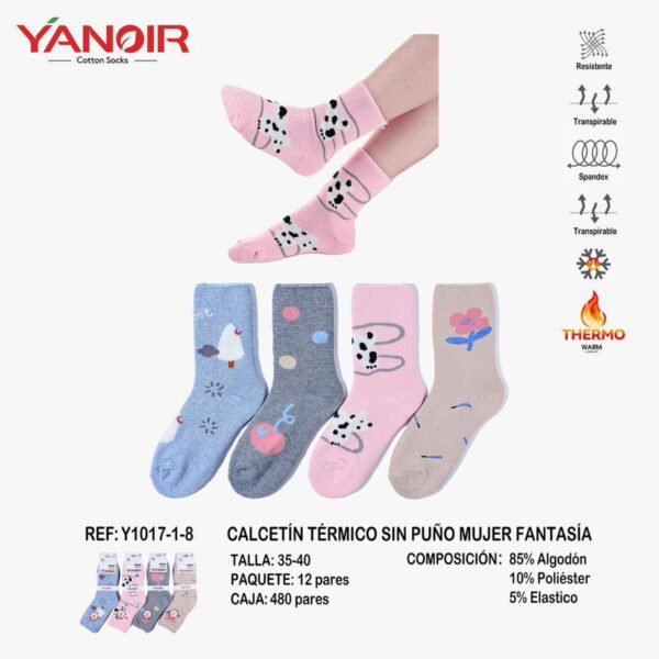 Y1017 CALCETIN RIZO SIN PUÑO 35-40 PACK 12
