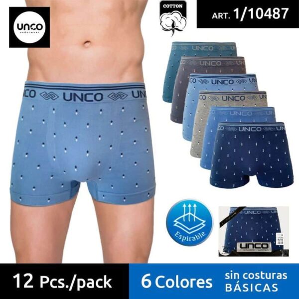 10487 - BOXER ALGODON SIN COSTURAS UNCO PACK-12