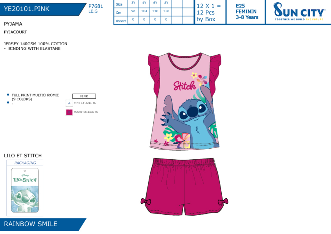 YE20101 PIJAMA STITCH