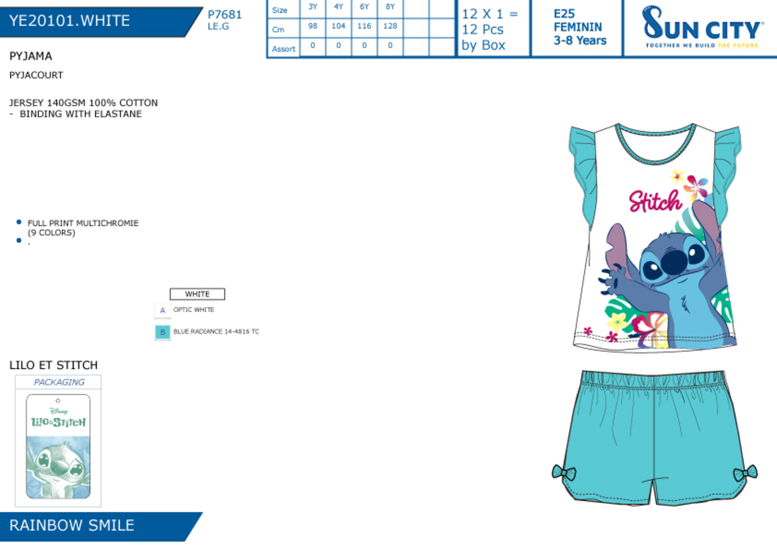 YE20101 PIJAMA STITCH