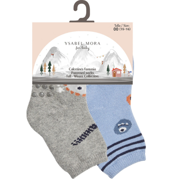 52237 Calcetín BEBÉ térmico ANTIDESLIZANTE PACK DE 2 YSABEL