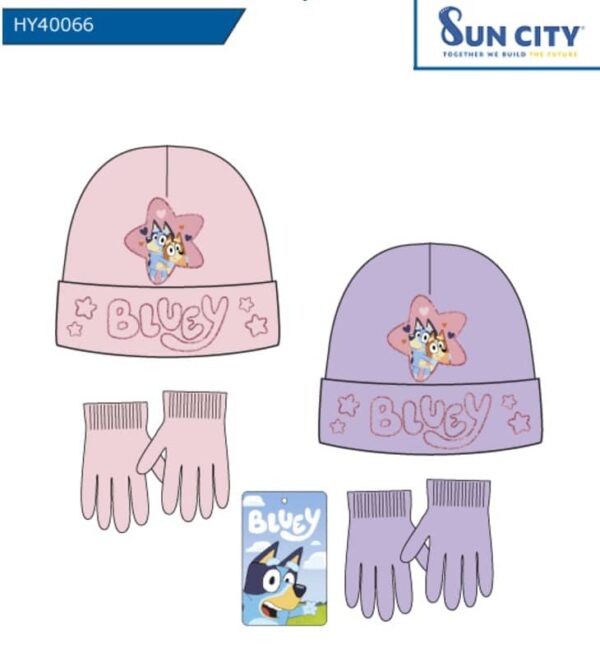 HY40066 GORRO+GUANTES BLUEY SUN CITY