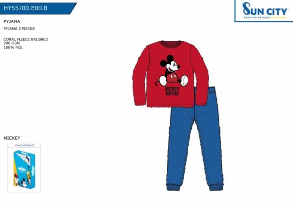 HY55700 PIJAMA CORALINA NIÑO MICKEY