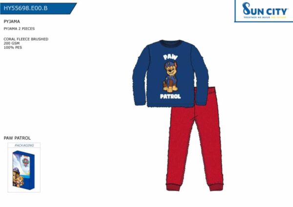 HY55698 PIJAMA CORALINA NIÑO PAW PATROL