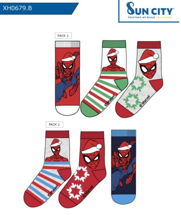 XH0679 CAJA CALCETINES SPIDERMAN PACK 3 SUN CITY