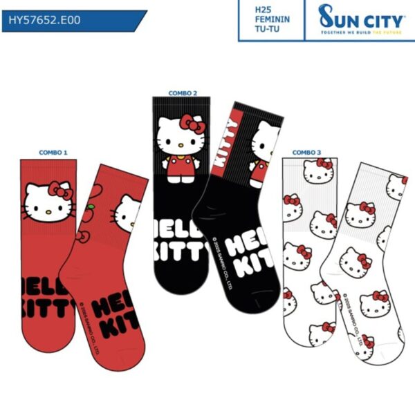 HY57652 CALCETINES SPORT HELLO KITTY PACK-3