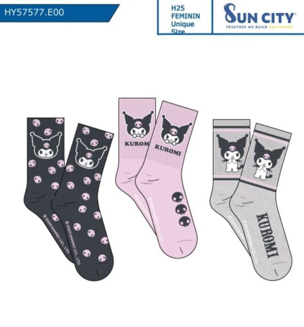 HY57577 CALCETINES KUROMI SUN CITY PACK-3