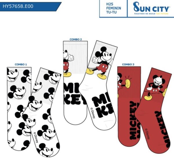 HY57658 CALCETIN MICKEY SUN CITY PACK-3