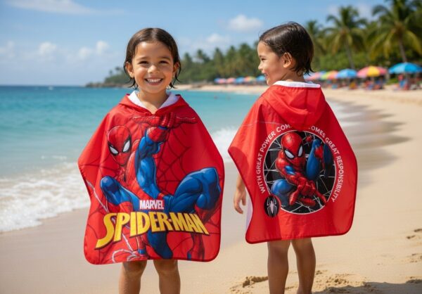 EZ78142 PONCHO PLAYA MICROFIBRA SPIDERMAN SUN CITY