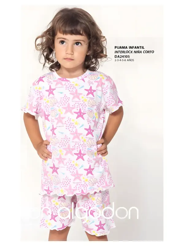 DA24105 Pijama Niña Largo Don Algodón