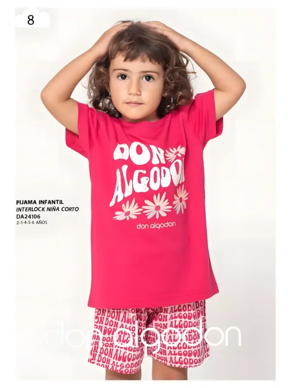 DA24106 Pijama Niña Largo Don Algodón