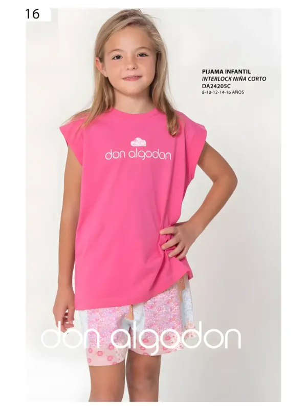 Da24205c Pijama Niña Corto Don Algodón