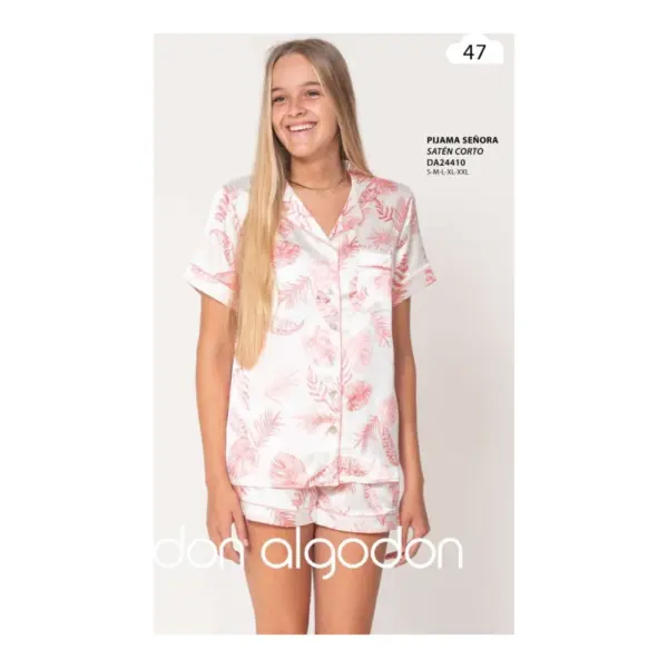 Da24410 Pijama Saten Mujer