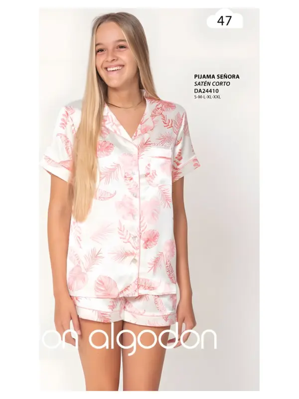 Da24410 Pijama Saten Mujer