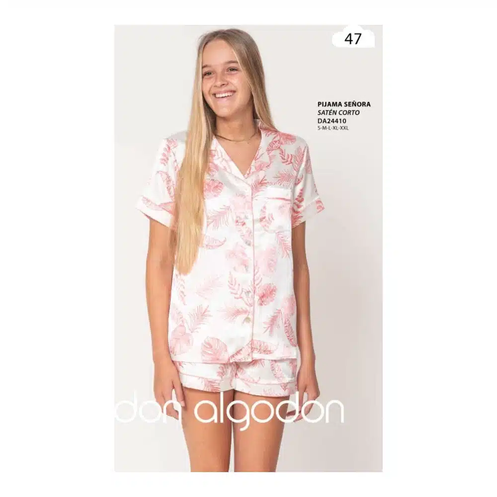 Da24410 Pijama Saten Mujer