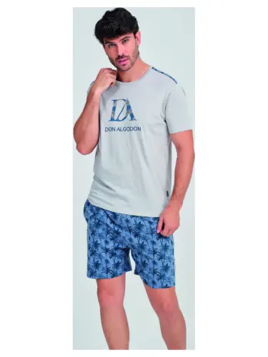 Da26s311 Pijama 100% Alg Hombre Palm Don Algodon