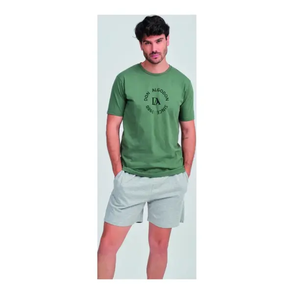 Da26s312 Pijama 100% Alg Hombre Pine Don Algodon
