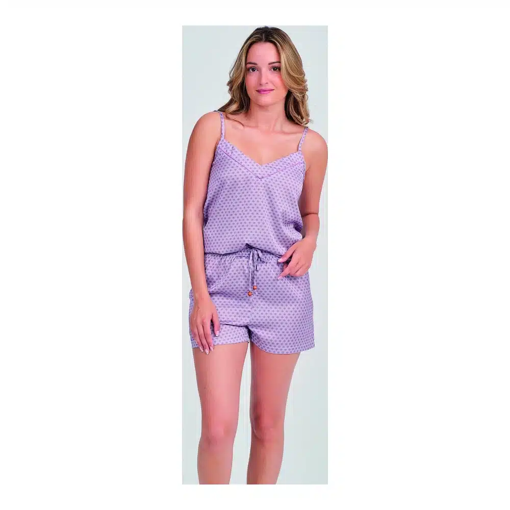 Da26s401 Pijama Saten Tirantes Mujer Don Algodon