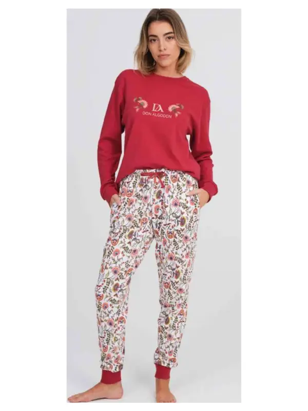 Da26w413 Pijama Mujer Interlock Don Algodon
