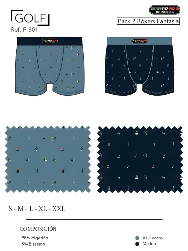 F801 - Boxer Golf Fabianni Pack 2