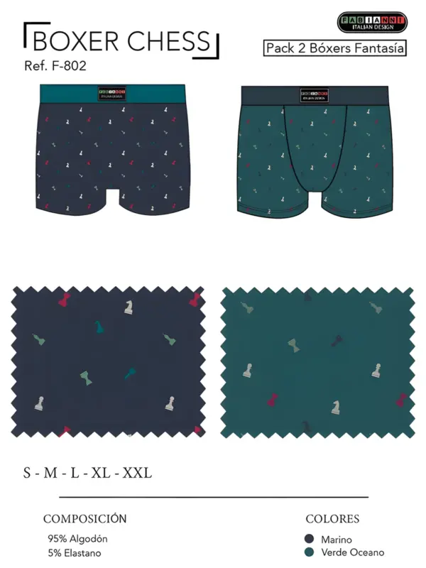 F802 - Boxer Chess Fabianni Pack 2
