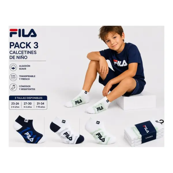 F1432 Invisible Junior Pack 3 Fila