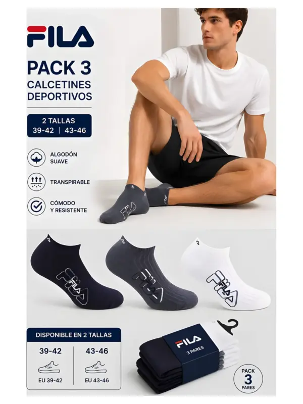 F2536 Invisible Cro Pack 3 Fila