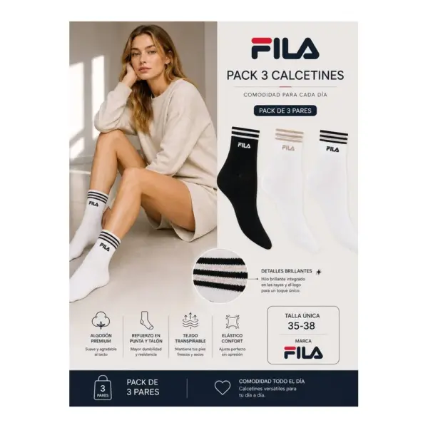 F6832 Media Caña Sñra Pack 3 Fila