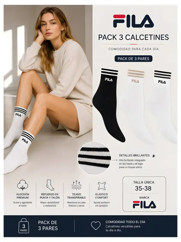 F6832 Media Caña Sñra Pack 3 Fila