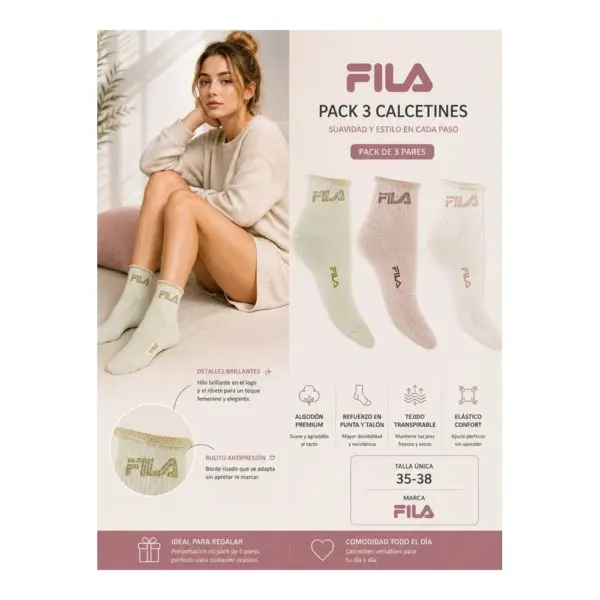 F6833 Media Caña Sñra Pack 3 Fila