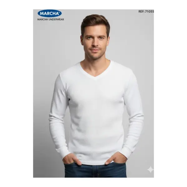 Camiseta Cuello V Caballero M/L Pack12 Marcha 71055