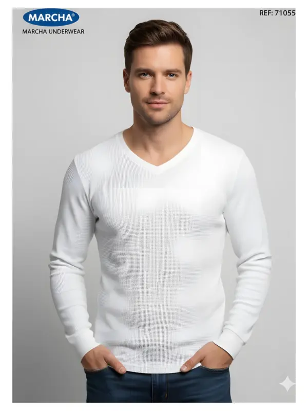 Camiseta Cuello V Caballero M/L Pack12 Marcha 71055