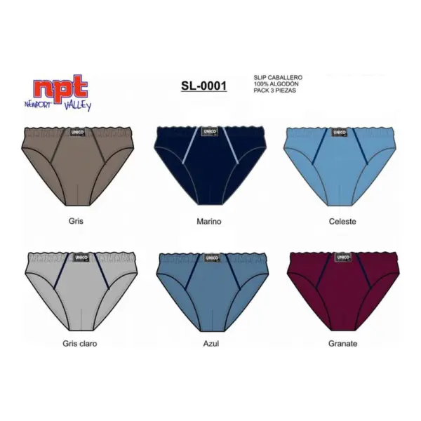 Slip Unico Oro Npt Sl1 Sl0001 Pack 3