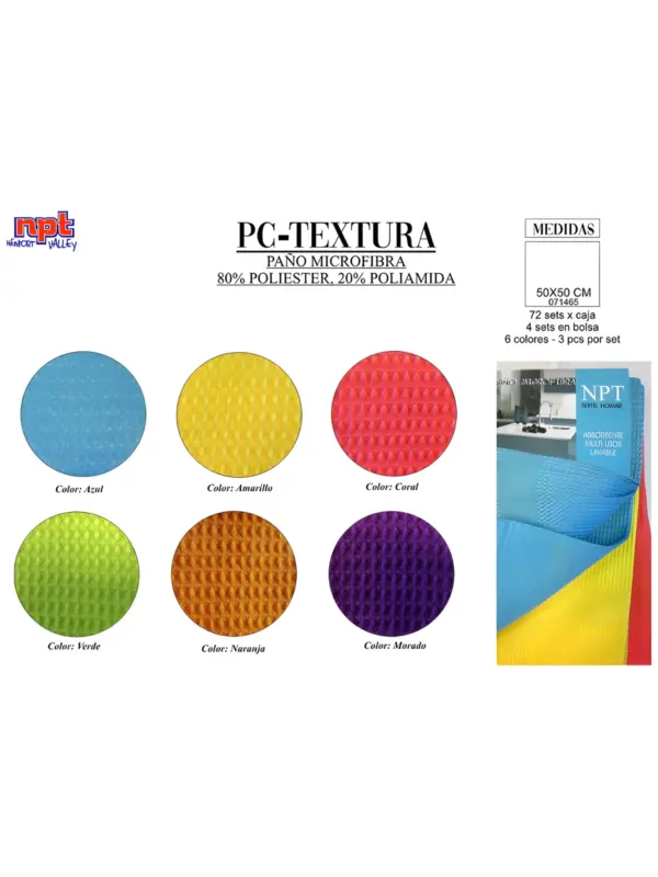 Paño Microfibra Textura Npt Pack-3 Pack 4
