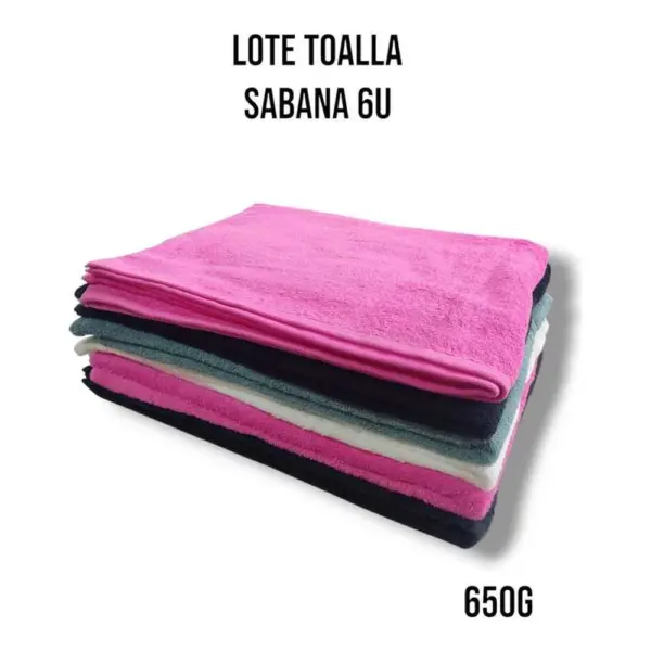 Toalla Sabana 650G One 100X150 Algodon 100% Pack 6