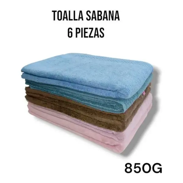 Toalla Sabana 850G One 100X150 Algodon 100% Pack 6