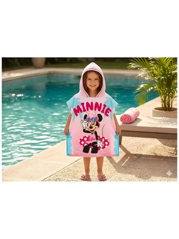 Ez78130 Poncho Playa Microfibra Minnie Sun City