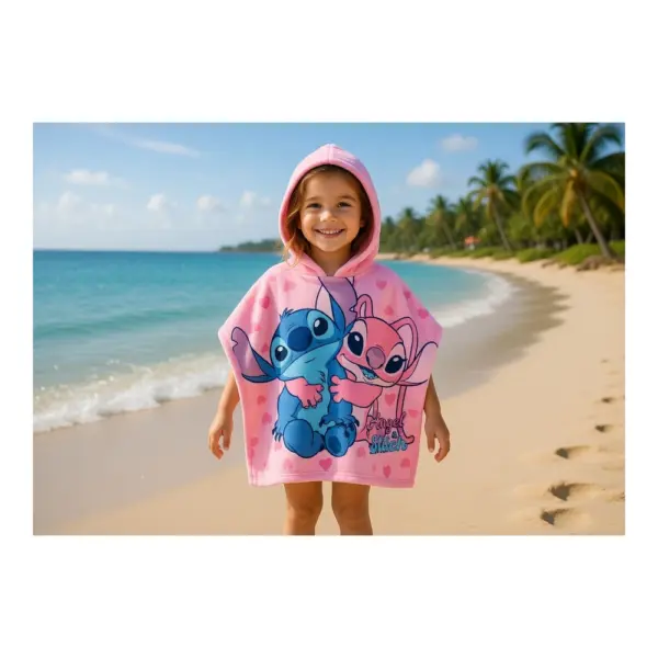 Ez78136 Poncho Playa Microfibra Lilo & Stitch Sun City