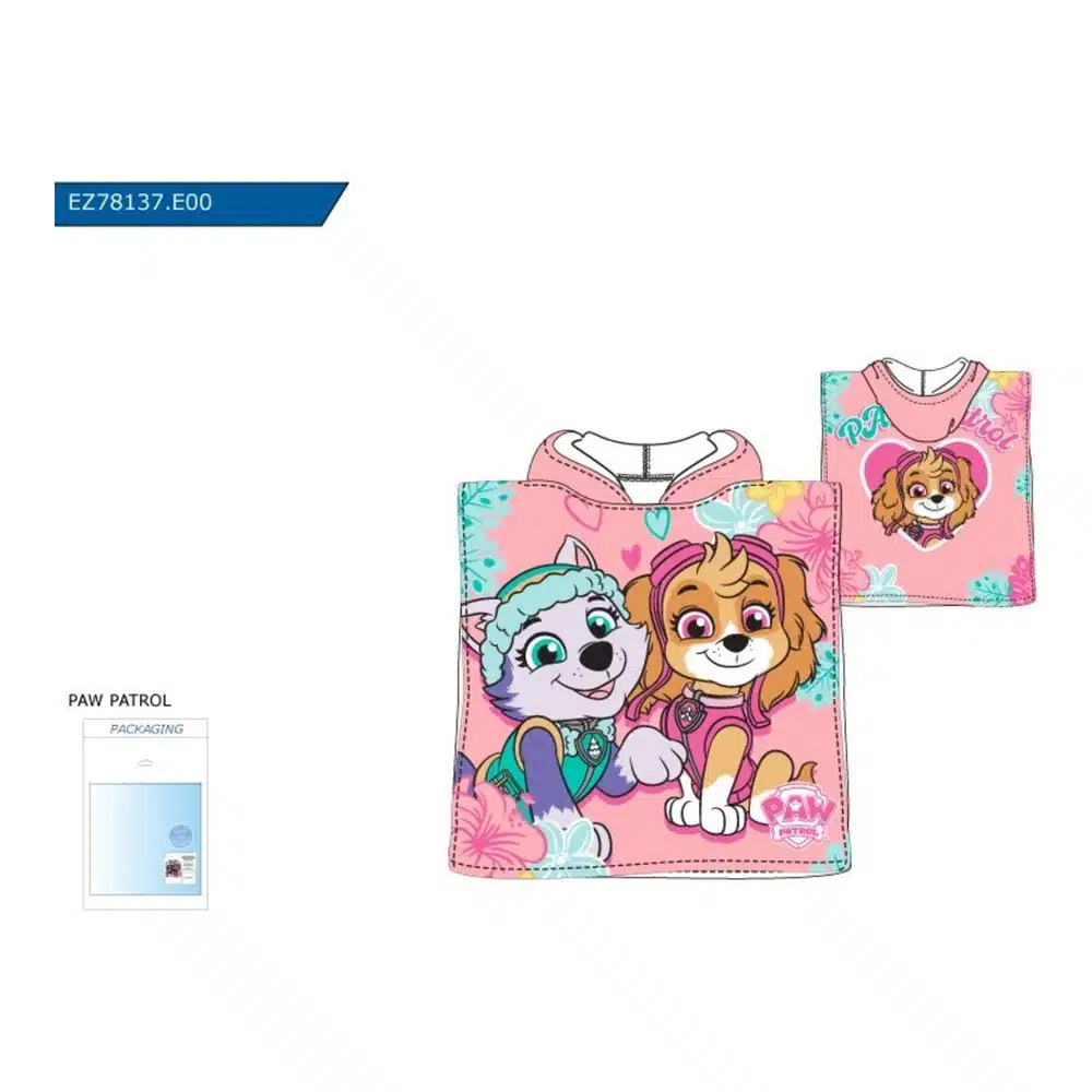 Ez78137 Poncho Playa Microfibra Paw Patrol Sun City - Imagen 2