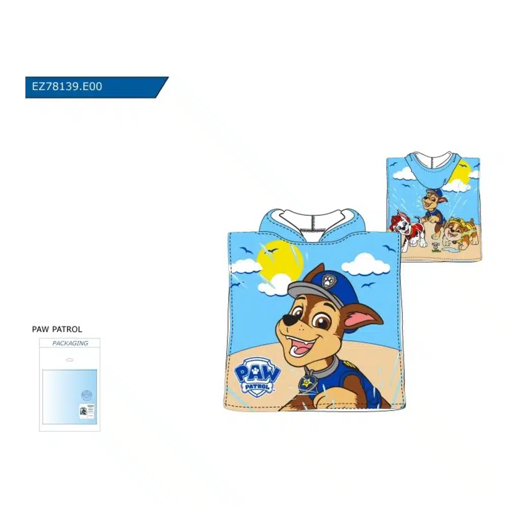 Ez78139 Poncho Playa Microfibra Paw Patrol Sun City - Imagen 2
