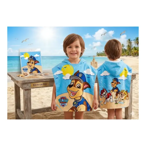Ez78139 Poncho Playa Microfibra Paw Patrol Sun City