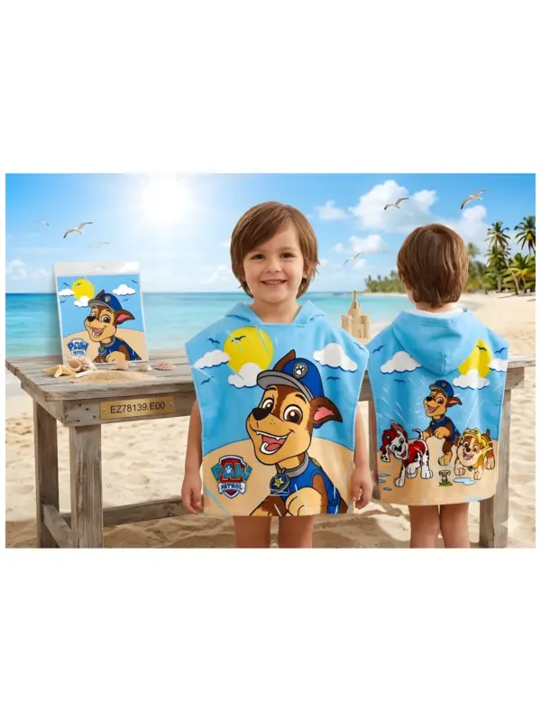 Ez78139 Poncho Playa Microfibra Paw Patrol Sun City